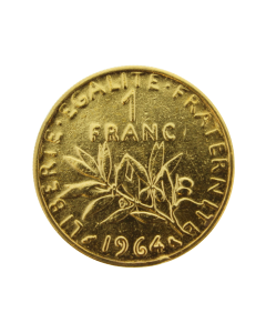 1 French Franc gold plated coin