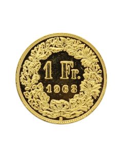 1 Franken-Münze vergoldet