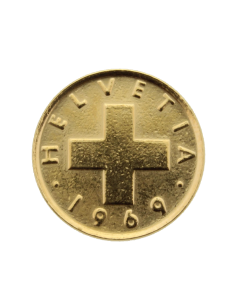 1 Rappen-Münze vergoldet