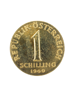 1 Schilling-Münze vergoldet 