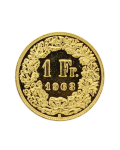 1 Franken-Münze vergoldet