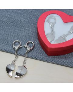 Porte-clés amoureux - un coeur pour deux