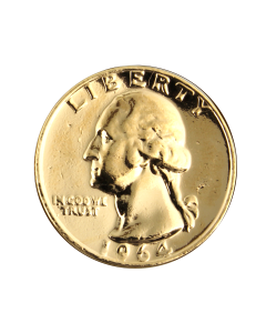 Quarter US Dollar gold-plated coin
