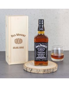 Whiskey Jack Daniel&#039;s w drewnianej skrzynce z możliwością personalizacji